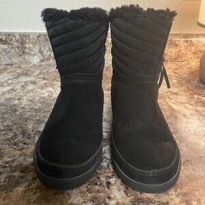 Tory Burch Black Suede Winter Boots